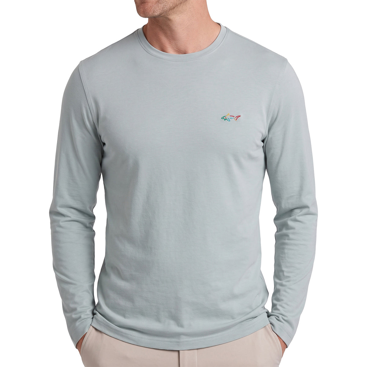 Soft Cotton Long Sleeve Shark Tee – Greg Norman Collection