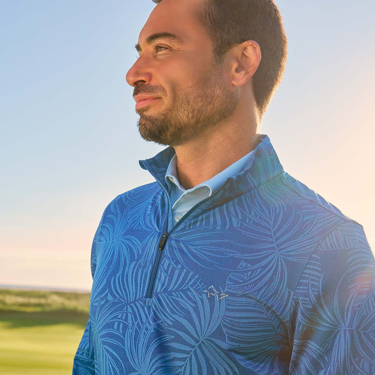 Tropical Jacquard Quarter Zip – Greg Norman Collection